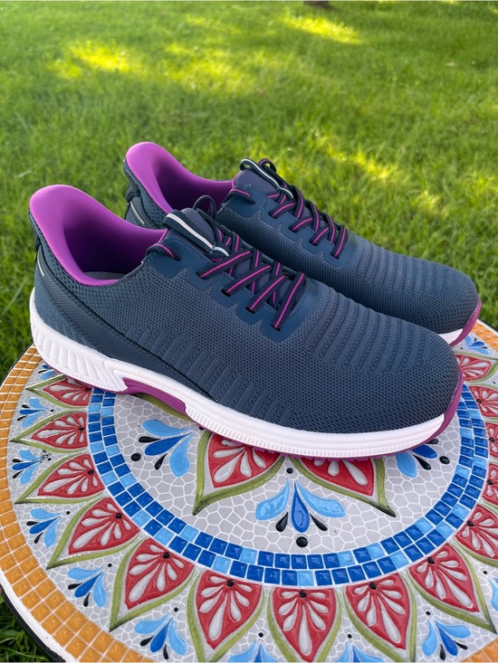Orthofeet Shoes - Orthofeet Kita Hands-Free Shoes Womens 11.5 D Wide Navy Orchid Orthopedic 80032